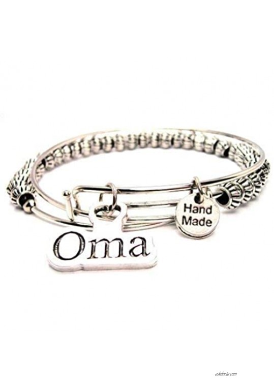 ChubbyChicoCharms Oma Beaded Expandable Wire Bangle American Made