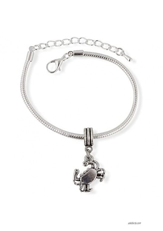 Crab Jewelry for Women | Stainless Steel Snake Chain Charm Bracelet