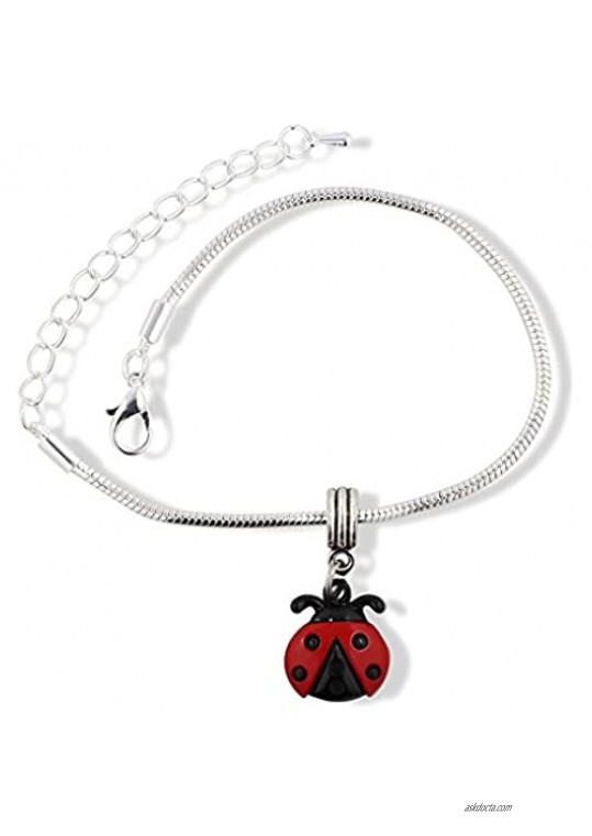 EPJ Ladybug Bracelet | Stainless Steel Snake Chain Charm Bracelet