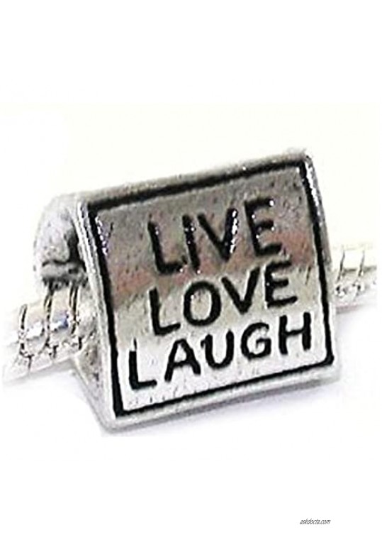 European Live Love Laugh Triangle Shape Charm Bead Spacer for Snake Chain Charm Bracelet
