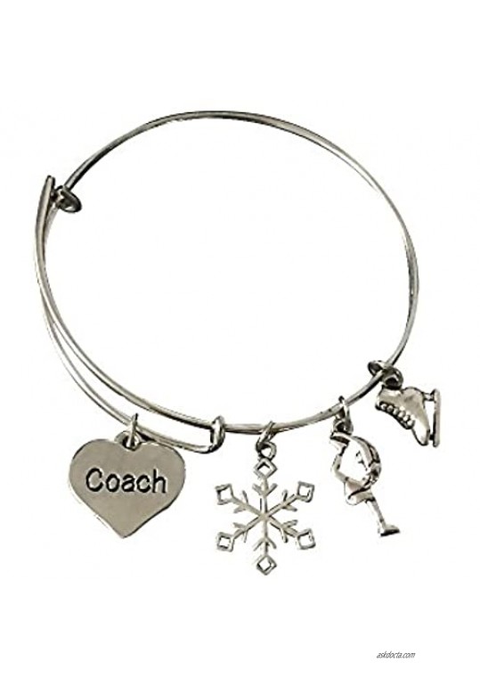 Infinity Collection Ice Skating Coach Bracelet  Figure Skating Jewelry  Ice Skating Jewelry  Ice Skate Charm Bracelet - Perfect Figure Skating Coach Gift