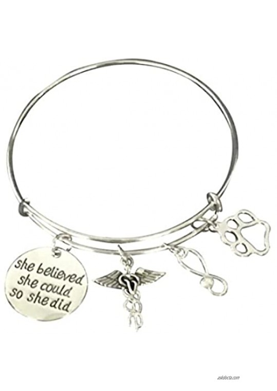 Infinity Collection Veterinarian Gifts- Veterinarian Bracelet -Technician Gifts- She Believed She Could so She Did Bracelet