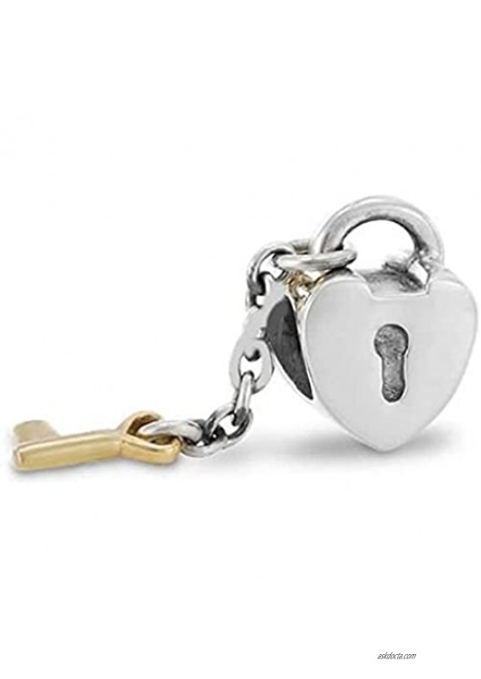 " Key to My Heart Key" Dangle Charm Bead For Snake Charm Bracelet
