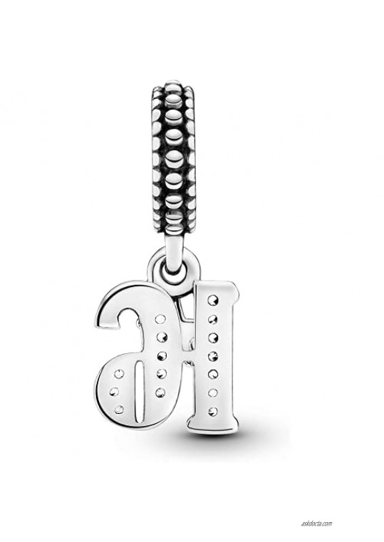 16 18 21 30 50 LaMenars Meaningful Number Charms for Pandora Charm Bracelets 925 Sterling Silver Pendants Beads Fit Necklace Dangle Charm Gift for Birthday Anniversary Mother's Day