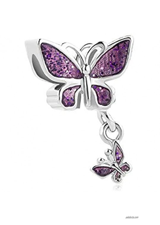 Chili Jewelry Sparkling Butterfly Charm Beads for Bracelets