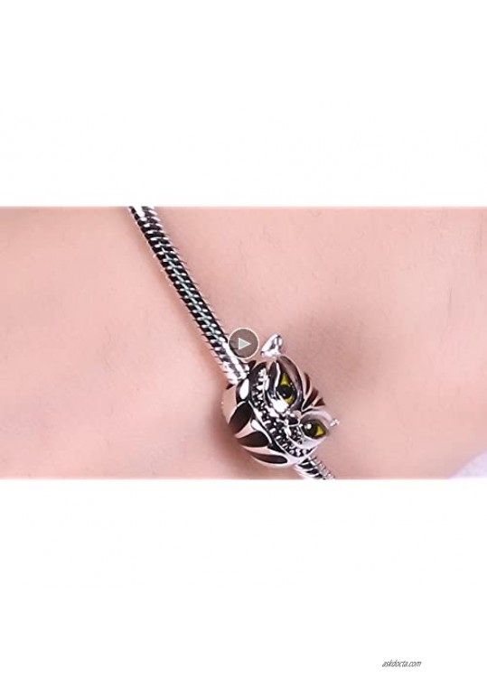 GNOCE Animal Charms Animal Head Theme Bead 925 Sterling Silver Pendant Fits Bracelet Necklace Women Men Girls Boys Gifts