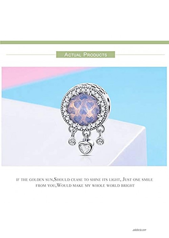 Hutou Birthstone Charm Fit Pandora Charms Bracelet and Necklace Gifts for Women Sparkling Birthstones Zircon Paved