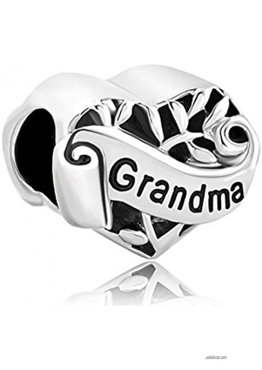 LovelyCharms Family Tree of Life Heart Charm Beads for Bracelets