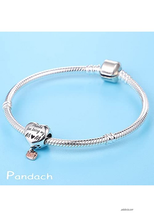 Pandach Double Love Charm Color Crystal Silver Charms Butterfly Charm for Pandora Bracelet Women Diy Necklace Pendant