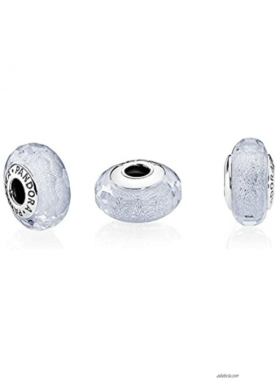 Pandora Frosty Mint Shimmer Murano Glass Silver & Green Charm 791656