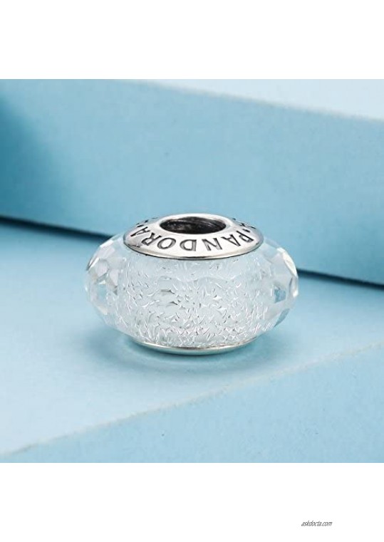 Pandora Frosty Mint Shimmer Murano Glass Silver & Green Charm 791656