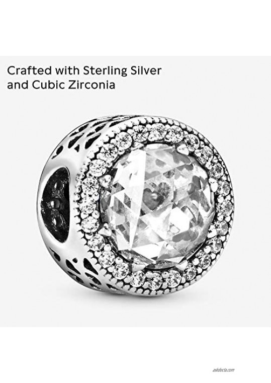 Pandora Jewelry Sparkling Clear Cubic Zirconia Charm in Sterling Silver