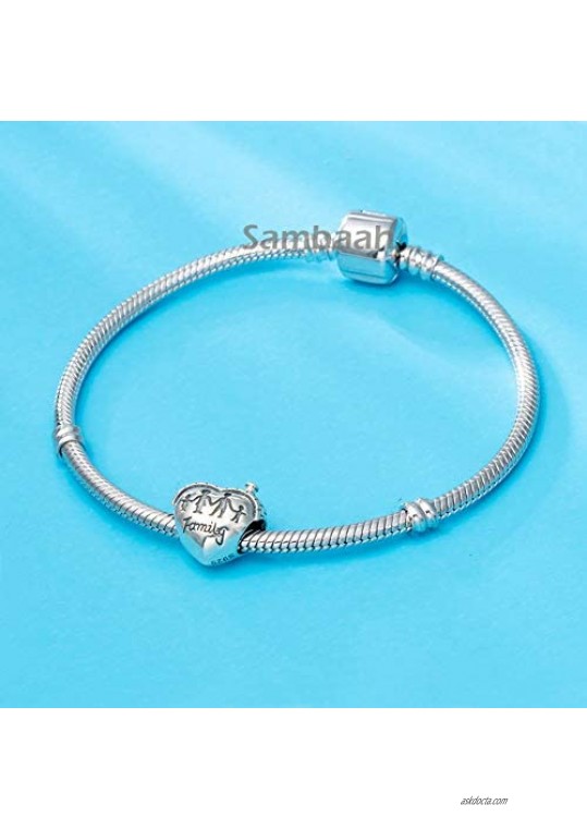 Sambaah Family Charm Sterling Silver Nana Charm Enamel Charm for Pandora Style Bracelets