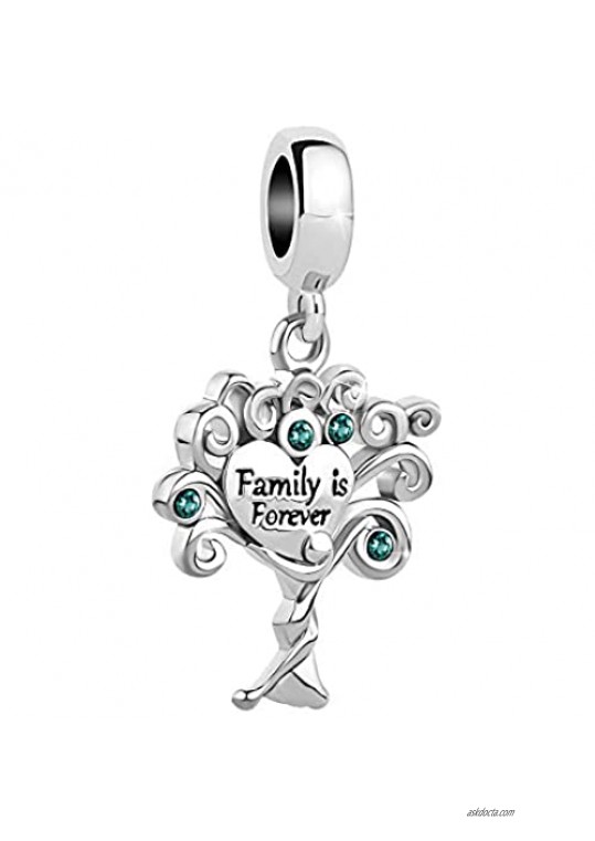 SexyMandala Family Tree of Life Dangle Charms I Love You Wife Mom Beads for Bracelets