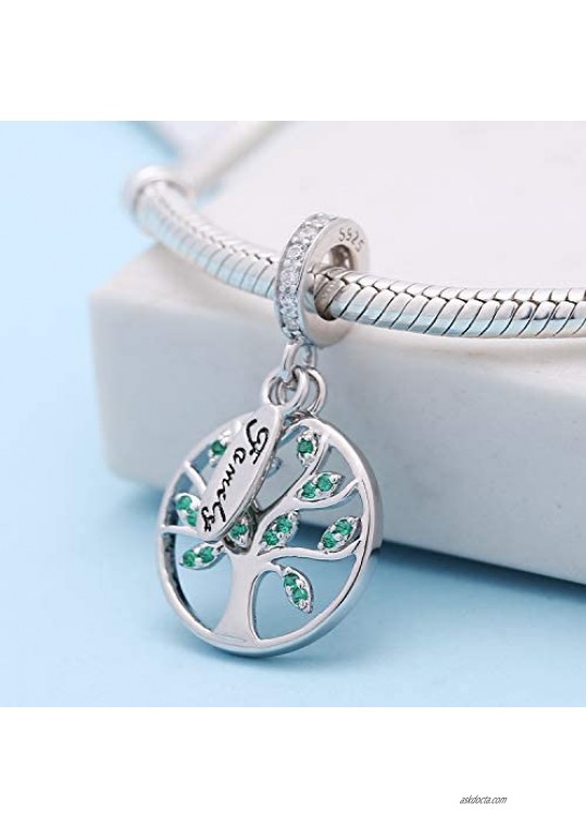 SOUKISS Family Tree of Life Charms 925 Sterling Silver Love Family Dangling Beads for European Bracelet