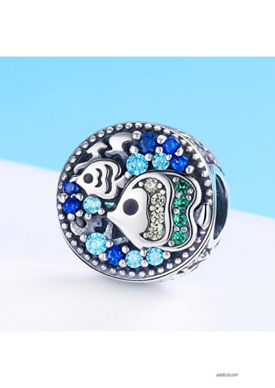 WOSTU Silver Charms 925 Sterling Silver Good Luck Bead Charms for Charm Bracelets Women's Charms