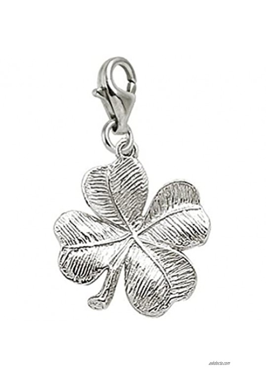 4 Leaf Clover Charm With Lobster Claw Clasp Charms for Bracelets and Necklaces