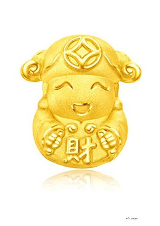 CHOW TAI FOOK 999 Pure 24K Gold Caichen Money God Charm