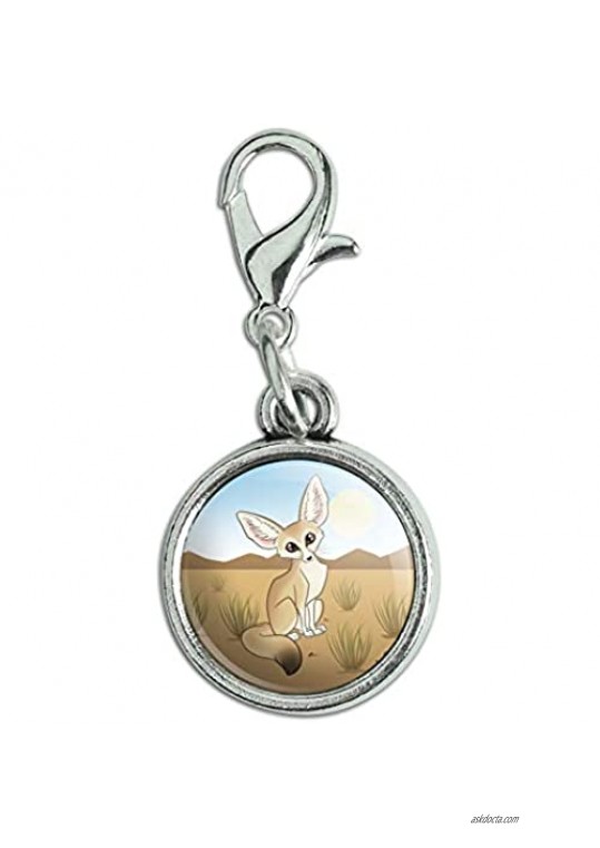 GRAPHICS & MORE Fennec Fox Antiqued Bracelet Pendant Zipper Pull Charm with Lobster Clasp