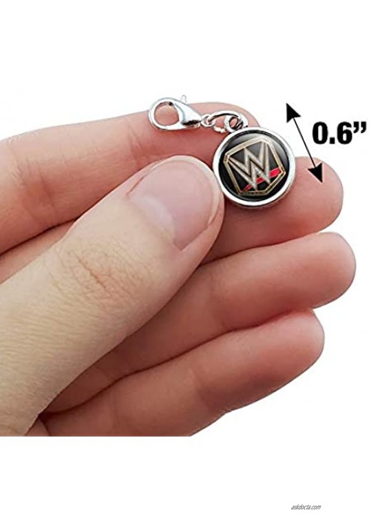 GRAPHICS & MORE WWE World Heavyweight Champion Title Logo Antiqued Bracelet Pendant Zipper Pull Charm with Lobster Clasp