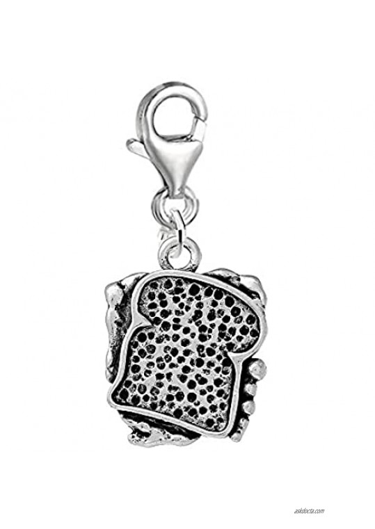 Sexy Sparkles Lunch Sandwich Clip on Pendant Charm for Bracelet or Necklace