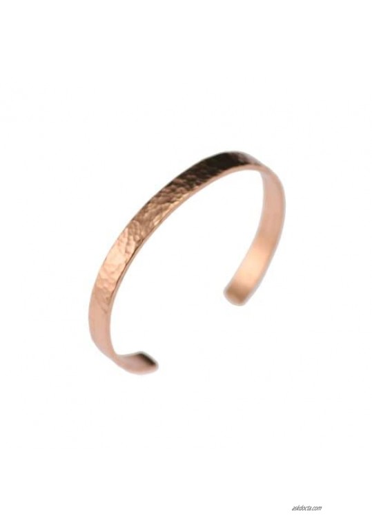Hammered Copper Cuff Bracelet Durable Copper - Lightweight - 100% Uncoated Solid Copper