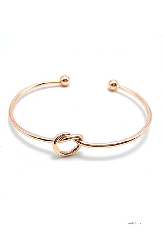 I Can't Tie The Knot Without You Bridesmaid Bangle Rose Gold Bracelets With Card-Set of 1 4 5 6 10