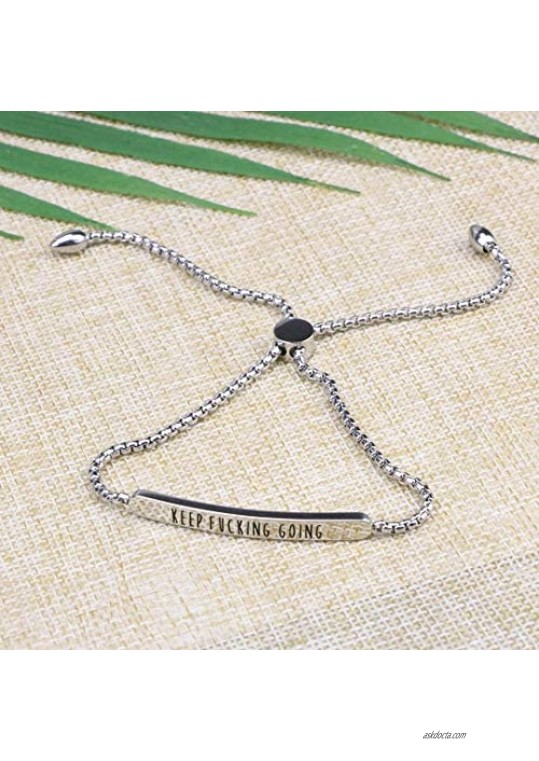 Inspirational Bracelet For Women Adjustable Chain Link Jewelry For Friends Motivational Encouragement Gift For Her