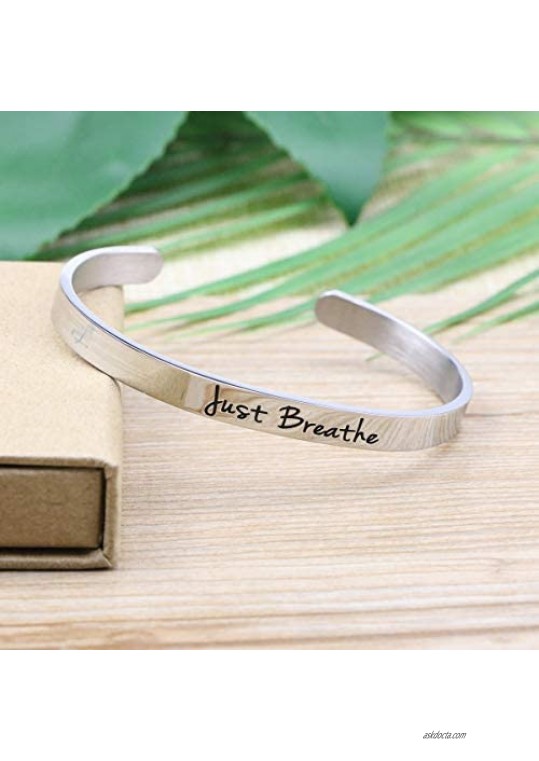 Inspirational Encouragement Motivational Bracelets for Women Engraved Jewelry Birthday Christmas Gift for Her Teen Girls