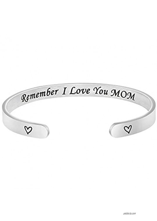 Joycuff Mom Bracelets for Women Inspirational Cuff Bracelets Motivational Gifts for Mama Mother's Day Birthday Thanksgiving Day Stainless Steel Engraved Bangle Jewelry for Her