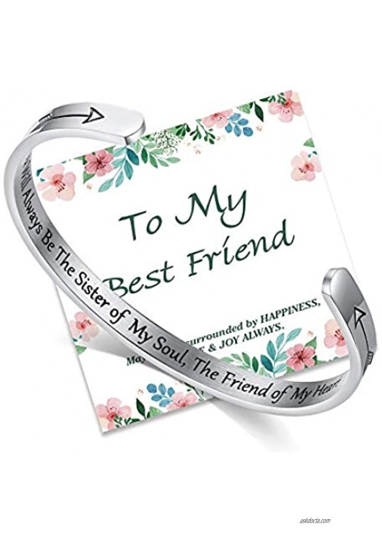 NEWNOVE Soul Sister Gifts-You Will Always Be The Sister of My Soul  The Friend of My Heart Bracelet Birthday Gifts for Sisters from Sister