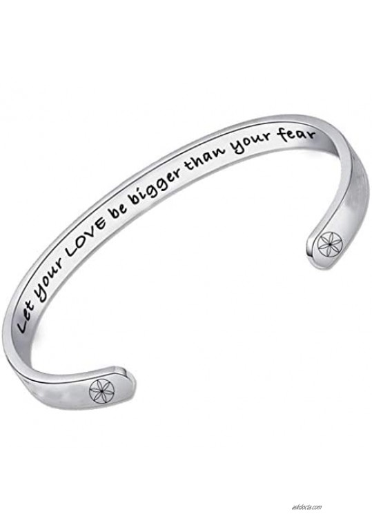 QUANTHOR Inspirational Bracelets for Women  Secret Message Love Bracelet  Jewelry for Women  Cuff Bangle  Friendship Gifts for Women to Inspire Them by QuanThor