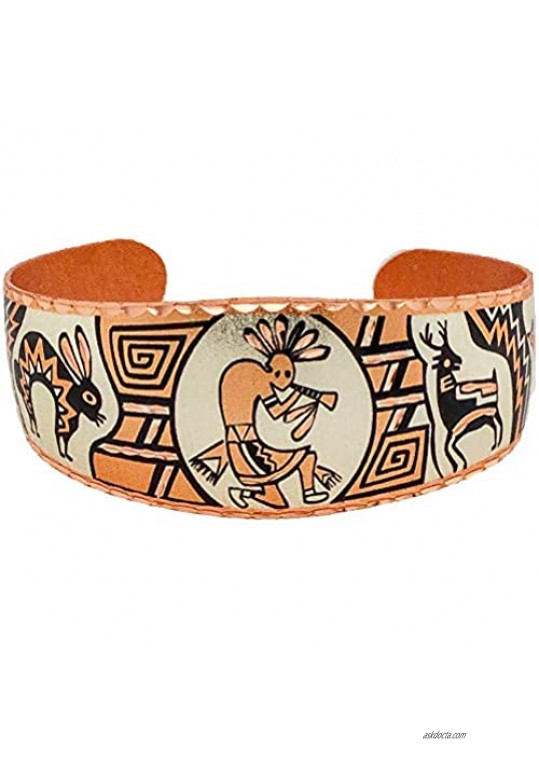 Southwest Native American Kokopelli Bracelets Unisex-Adult Women Kids Girls  Handmade Copper Kokopelli Jewelry