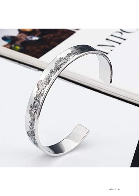 Starlight Stainless Steel Bracelets for Women Inspirational Gifts for Women Girls Birthday Cuff Bangle for Friendship Personalized Jewelry