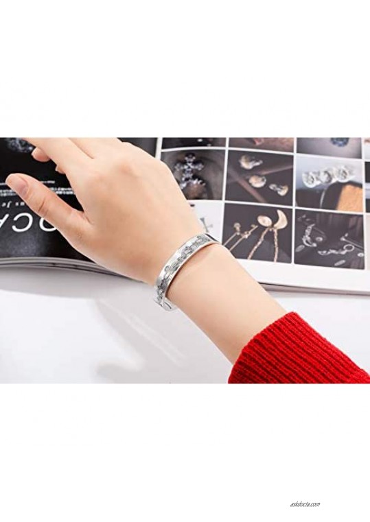 Starlight Stainless Steel Bracelets for Women Inspirational Gifts for Women Girls Birthday Cuff Bangle for Friendship Personalized Jewelry