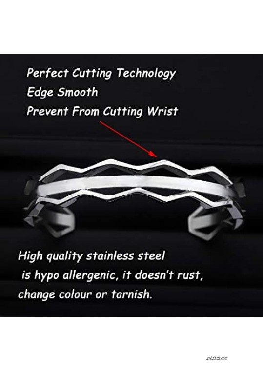 Zuo Bao Grooved Hair Tie Bracelet Stainless Steel Hollow Groove Cuff Bracelets Rubber Band Holder Bangle for Women