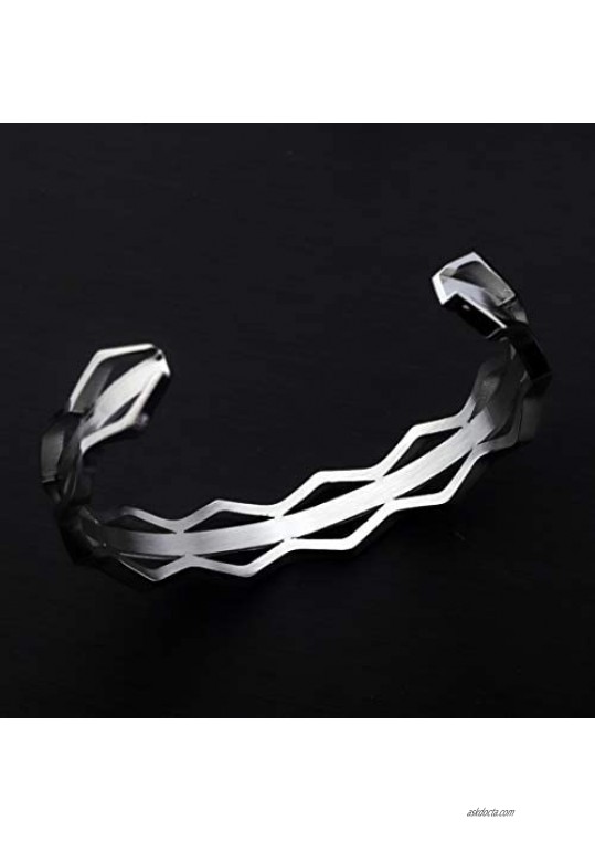 Zuo Bao Grooved Hair Tie Bracelet Stainless Steel Hollow Groove Cuff Bracelets Rubber Band Holder Bangle for Women