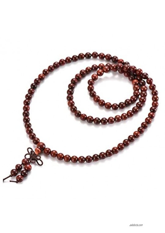 anzhongli Mala Beads Bracelet Necklace for Men Women 6mm/8mm 108 Prayer Beads for Meditation Yoga