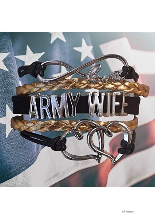 Army Wife Jewelry Army Wife Bracelet Proud Army Wife Charm Bracelet -Gift for Wife