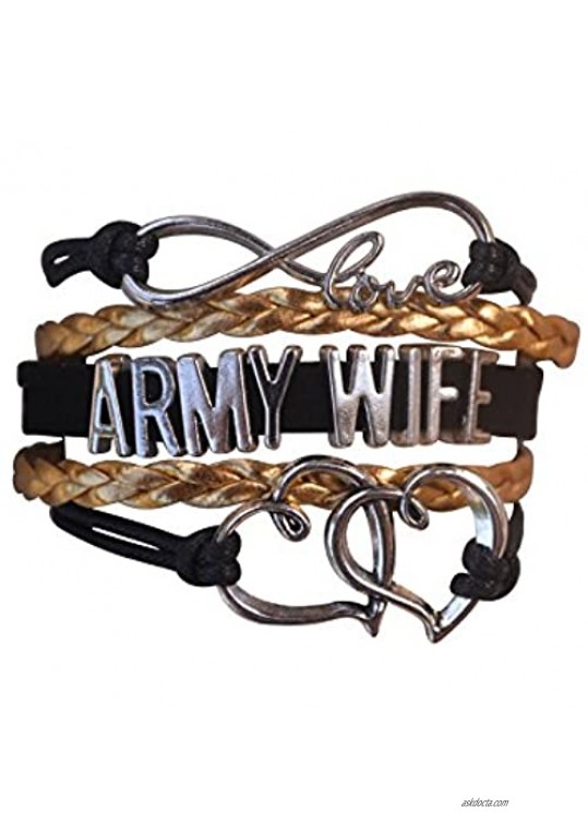 Army Wife Jewelry  Army Wife Bracelet  Proud Army Wife Charm Bracelet -Gift for Wife