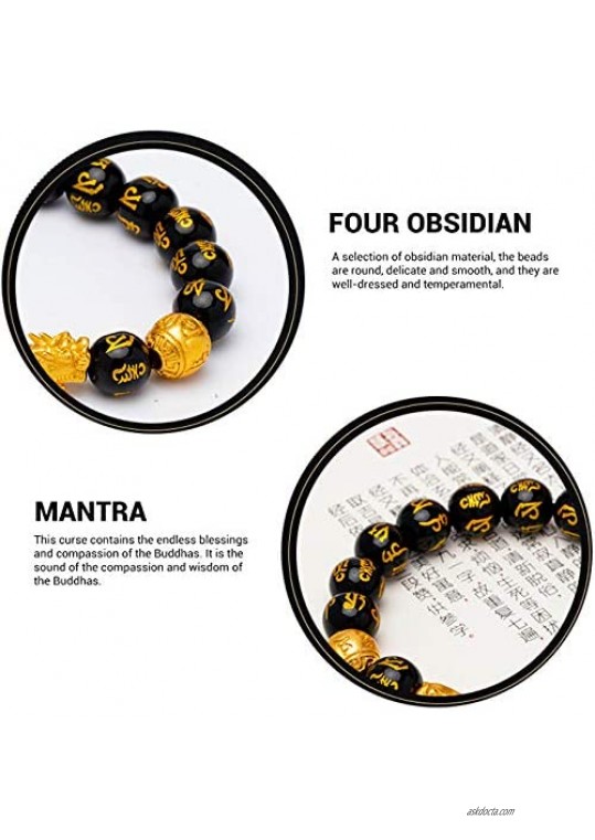 Black Obsidian Wealth Bracelet 3 Pcs Good Luck Pi Xiu Bracelets for Women Men Attract Health Wealth Money Jewelry