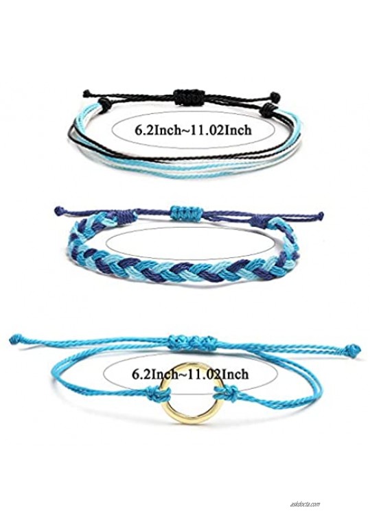 HUASAI VSCO Wave Bracelets Adjustable Waterproof String Surfer Rope Beach Surfer Bracelets