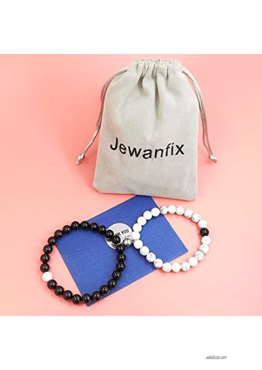 Jewanfix Couples Bracelets Magnetic Attraction Bracelet Distance Matching Relationship Beads Bracelet for Boyfriend Girlfriend Women Men Lovers