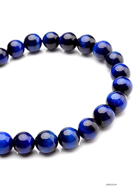 Jovivi 8MM Birthstone Gemstones Healing Power Crystal Macrame Adjustable Beaded Bracelet Unisex