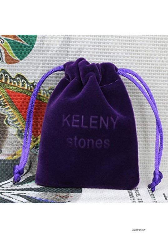 Keleny Gem Semi Precious Gemstones 10mm Round Beads Crystal Stretch Bracelet 7.2 Inch Unisex