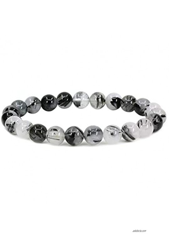 Keleny Gem Semi Precious Gemstones 8mm Round Beads Natural Stone Stretch Bracelet 7 Inch Unisex