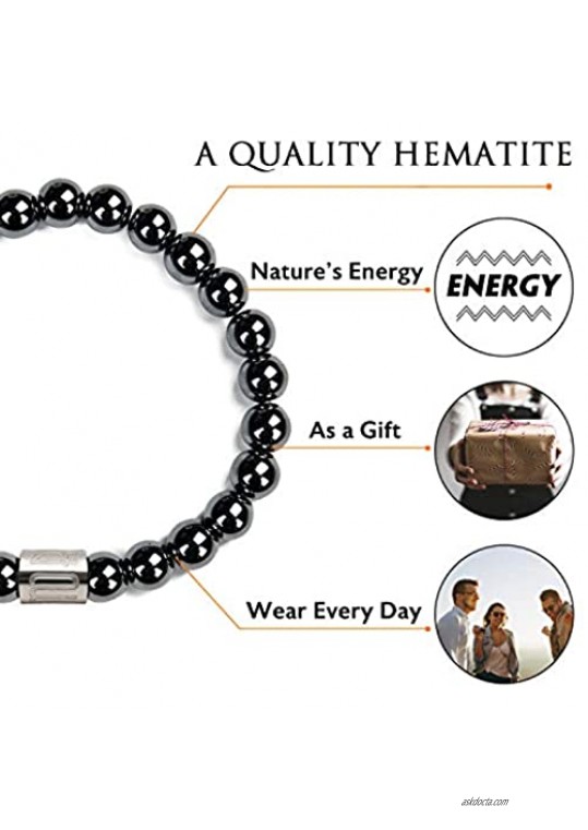 Morchic 8mm Natural Gemstone Stretch Bracelet for Women Men Unisex Genuine Energy Crystal Stone Beads Classic Simple Design Cuff Birthday Gift 7.5 Inch
