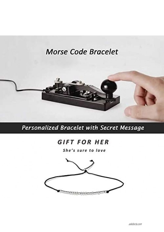 Morse Code Bracelet 925 Sterling Silver Beads on Silk Cord Secret Message WARRIOR bracelet Gift Jewelry for her