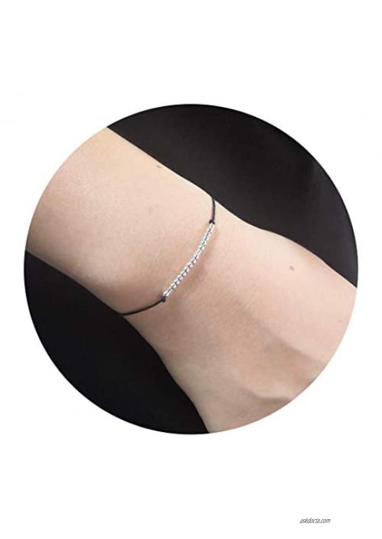 Morse Code Bracelet Handmade Bead Adjustable String Bracelets Inspirational Jewelry for Women
