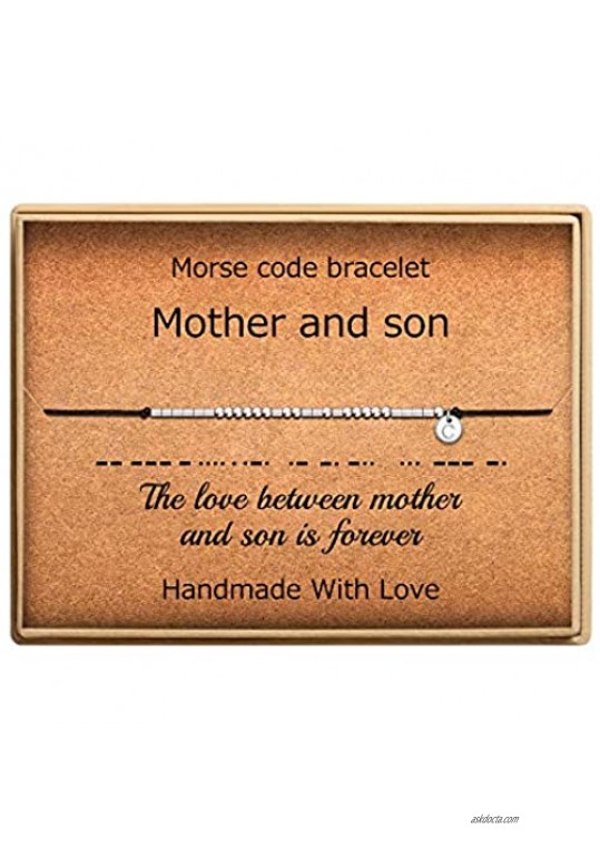 Mother and Daughter Bracelet Mother and Son Bracelet Initial Morse Code Bracelet for Women